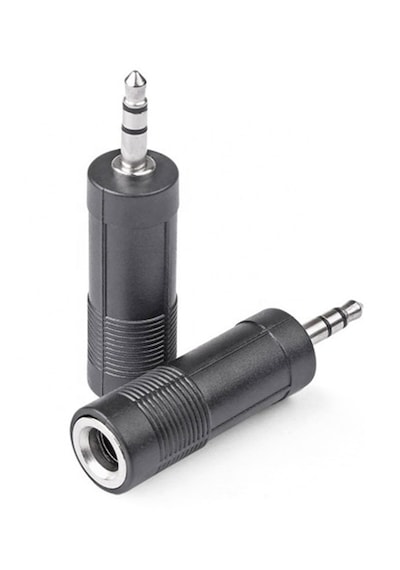 5 Adet 6.35 Mm Dişi - 3.5 Mm Erkek Jack Adaptör Ses Çevirici Altın Uçlu Kulaklık Dönüştürücü Siyah