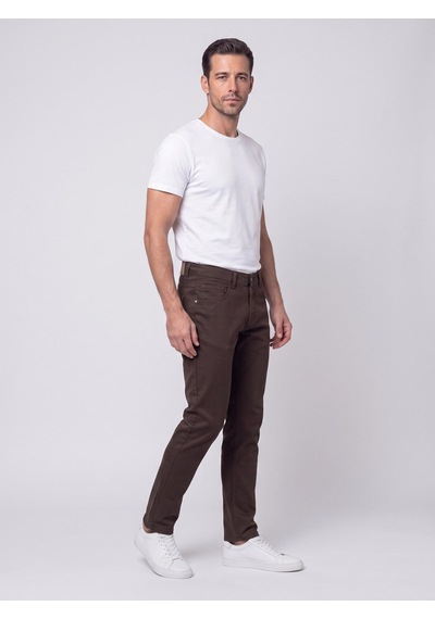 Kahverengi Dynamic Fit Erkek Chino Pantolon Kahve