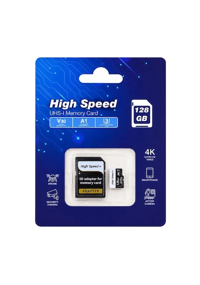 Elba High Speed 128gb A1 V30 U3 Micro Hafıza Kartı Class10 Kdo