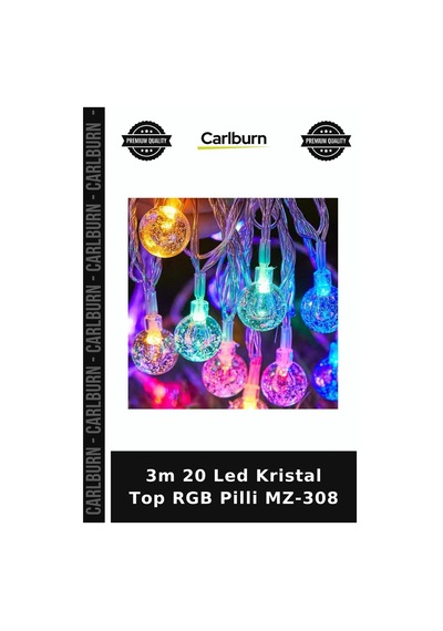 3m 20 Led Kristal Top Rgb Pilli Mz-308 Dekor Ürünü Gece Lambası İç Mekan Işığı
