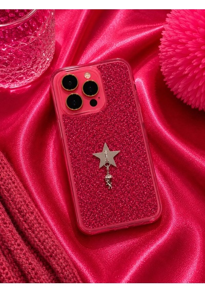 Premium Parlak Gümüş Renk Şemsiyeli Kız Figürlü Şık Ve Sevimli Telefon Charmı