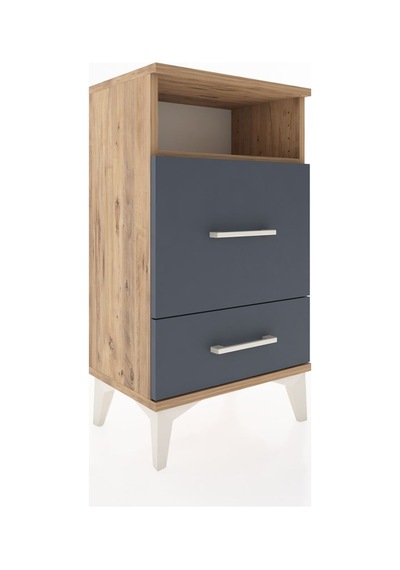 Arges Komodin Tek Raflı Tek Çekmeceli 44x30x80 Çam-antrasit Atlas Çam