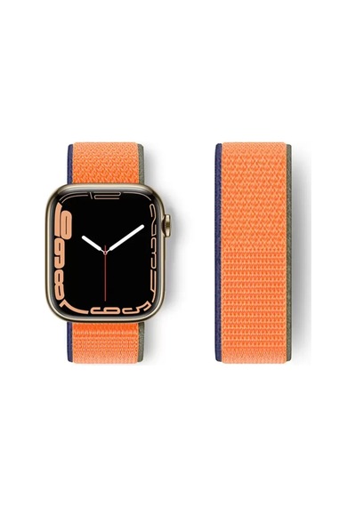 Watch 42mm Hasırlı Cırtcırtlı Kordon - Turuncu Diğer
