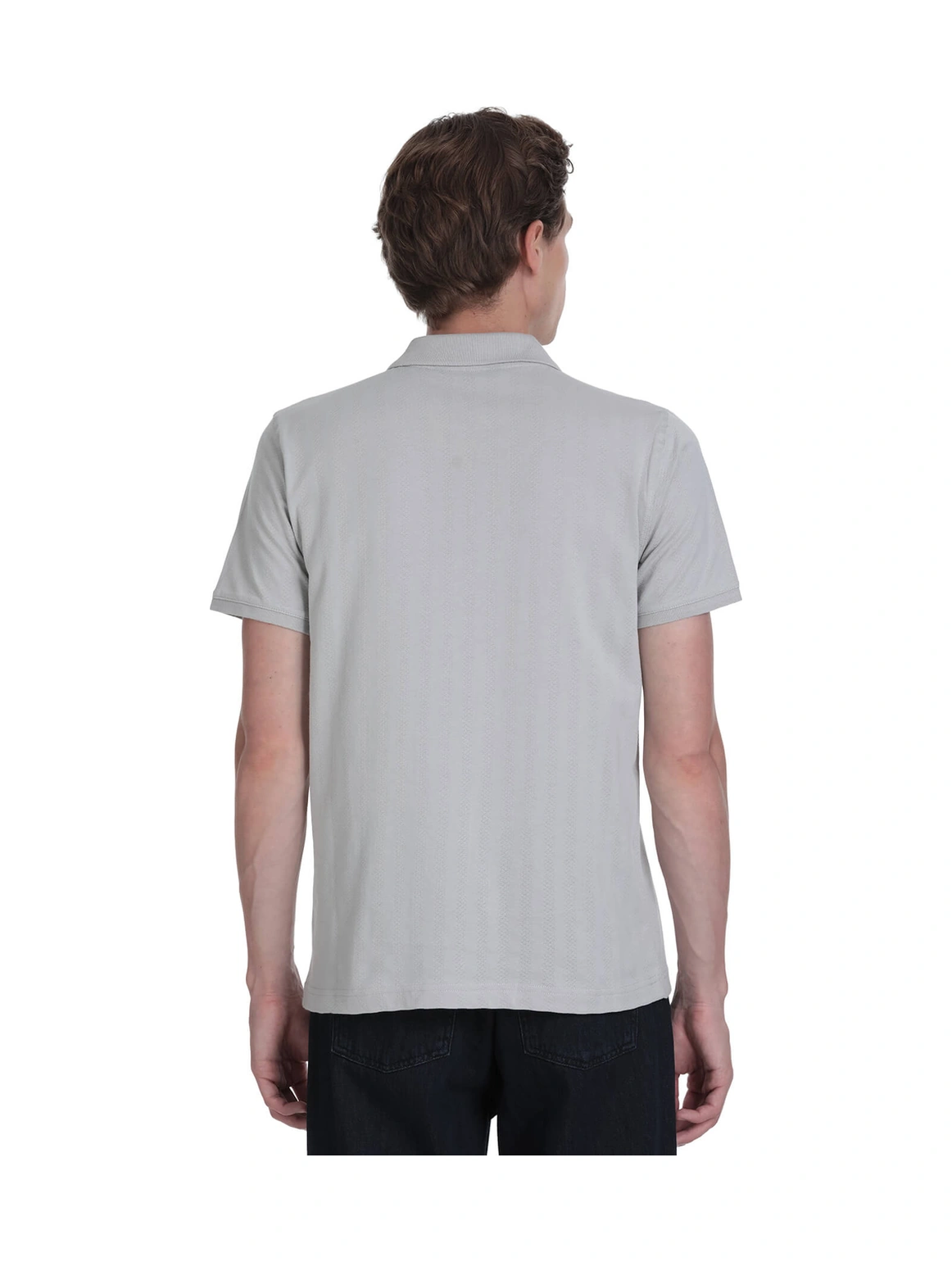 Hatemoğlu Gri Regular Fit Apaş Yaka Pamuklu Tişört 34944 567969