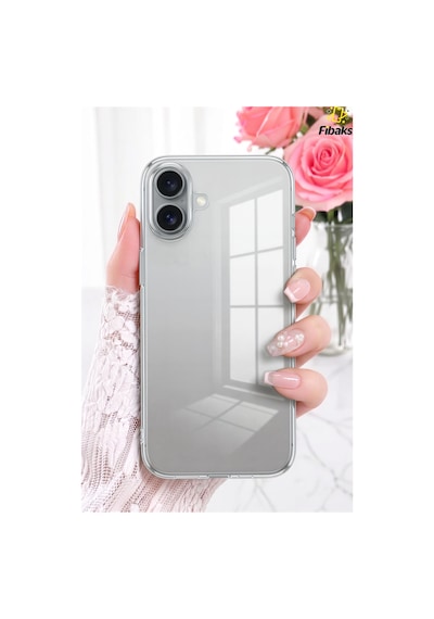 Fibaks iPhone 16 Plus Uyumlu Kılıf Renksiz Şeffaf Yumuşak Ince Esnek Silikon Kapak