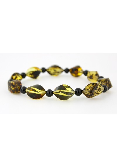 Kehribar Bileklik Özel Tasarım Ambergold Blk23-37 Çok Renkli