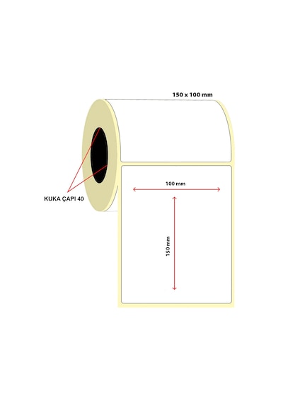 Barkod 100x150 Termal Etiket Eko Termal 250 Sarım 1 Rulo