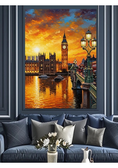 Ahşap Tablo Londra Big Ben Manzarası
