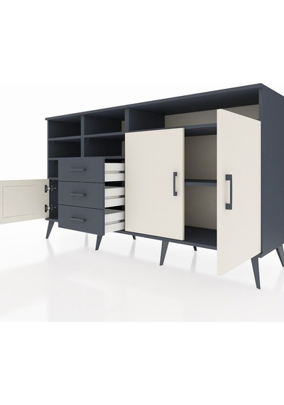 Hyperion Konsol 7 Raflı 3 Çekmeceli 3 Kapaklı 176x44x99 Antrasit- Antrasit-aytaşı/antrasit Hyperion Konsol 7 Raflı 3 Çekmeceli 3 Kapaklı 176x44x99 Antrasit- Antrasit-aytaşı/antrasit