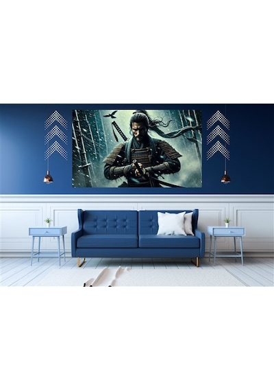 Ti-play Hanı Koru Yada Öl 60x90cm Modern Samuray Pvc Çerçevesiz Tablo