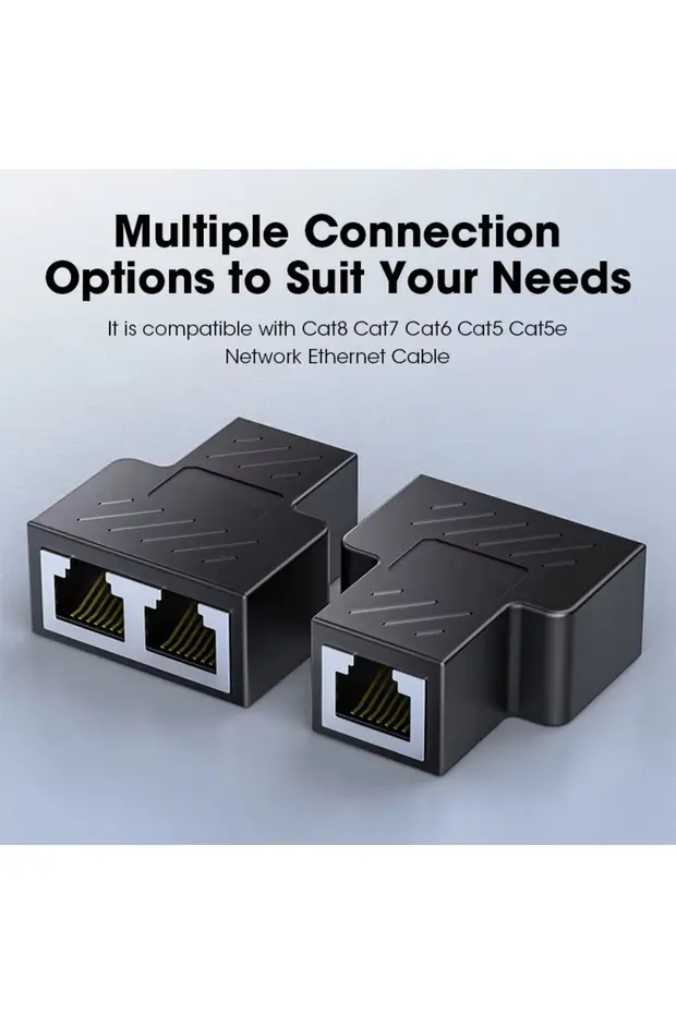 2 Portlu Splitter Çift Lan Kablosu Ethernet Ayırıcı Rj45 Dişi Adaptör Konnektör Ethernet Çoklayıcı