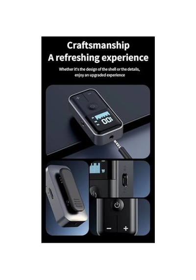 M20 2'si 1 Arada Bluetooth 5.4 Transmitter Ses Alıcı & Verici 3.5mm Aux, Micro Sd Kart Çalar, Led Ekranlı Kablos