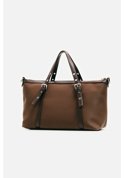 K&S Kemer Detaylı Mini Tote Çanta Kahve