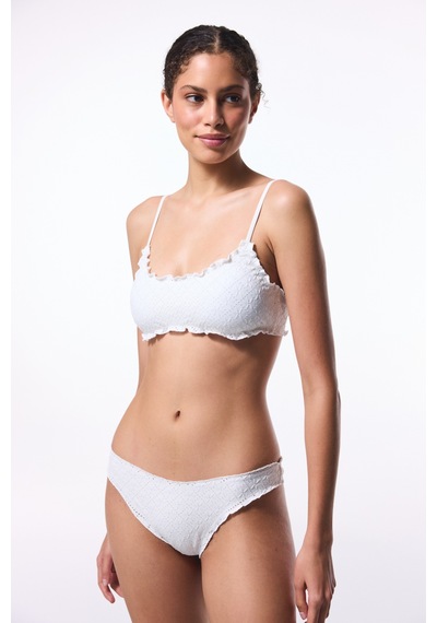 Penti Kırık Beyaz Arizona Fırfırlı Slip Bikini Altı
