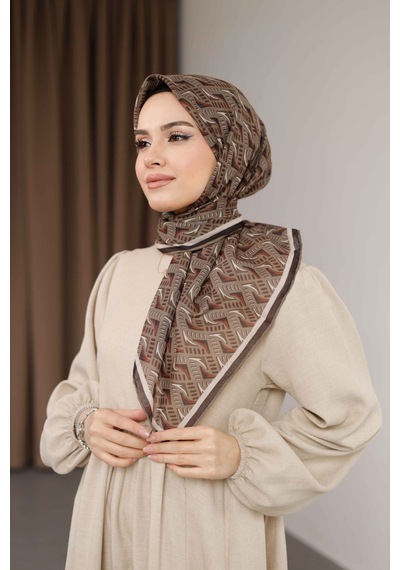Mimiyum D S Model Soft Eşarp Kahve Bej
