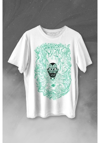 Girl Skull Kız Kadın Yaratık Vampir Baskılı Tişört Unisex T-shirt 001