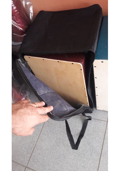 Cajon Kılıfı Tam Boy Fermuarlı Parlak Paraşüt Kumaş Standart Boy