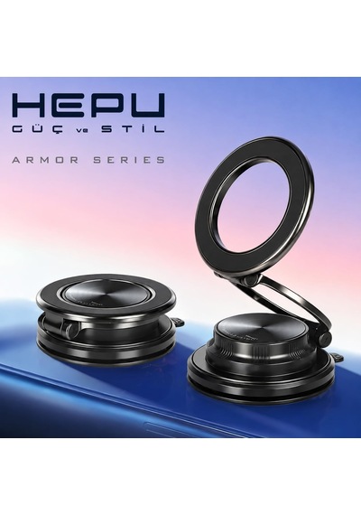 Armor Series Hp-aa02 Güçlü Manyetik Araç İçi Telefon Tutucu - Dayanıklı Çinko Alaşım Gövde Ve Katlanabilir Mıknatıslı Torpido/konsol Üstü Araç Tutacağı