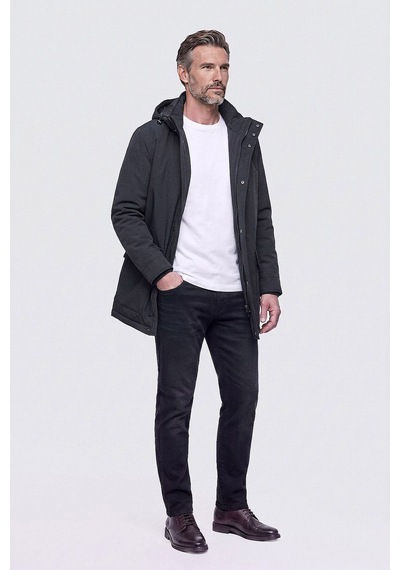 Bisse Siyah Casual Kapüşonlu Mont Mn25k25201 D99