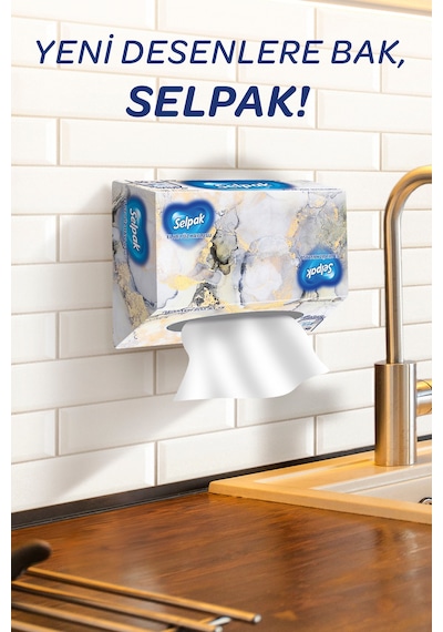 Selpak El Ve Yüz Havlusu Kutulu Mermer Desen 5 80 Yaprak