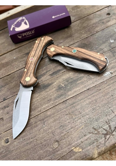 El Yapımı Kamp Çakı Outdoor Kamp Çakı 4116 Çelık Kamp Çakı Kahverengi