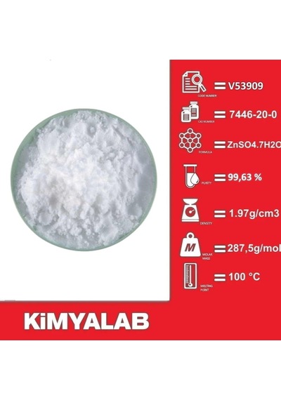 Kimyalab Çinko Sülfat Heptahidrat 1Kg - Farma Kalite - Zinc Sulfate Heptahydrate