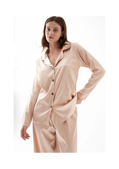 İkikareshop Kadın Bej Oversize Saten Pijama Takımı - Rahat Kesim Şık Ev Giyim Seti Çok Renkli İkikareshop Kadın Bej Oversize Saten Pijama Takımı - Rahat Kesim Şık Ev Giyim Seti Çok Renkli