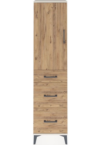 Arges Dolap 3 Raflı 3 Çekmeceli Tek Kapaklı 44x30x182 Aytaşı-çam Aytaşı