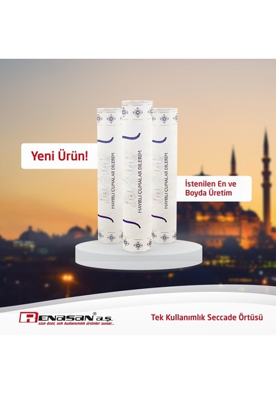 Renasan Tek Kullanımlık Seccade Örtüsü 60 x 120 CM 80 Yaprak 1 Rulo