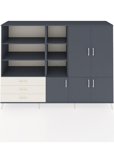 Hyperion Dolap 11 Raflı 3 Çekmeceli 5 Kapaklı 220x44x163 Antrasit Antrasit-antrasit/aytaşı Hyperion Dolap 11 Raflı 3 Çekmeceli 5 Kapaklı 220x44x163 Antrasit Antrasit-antrasit/aytaşı