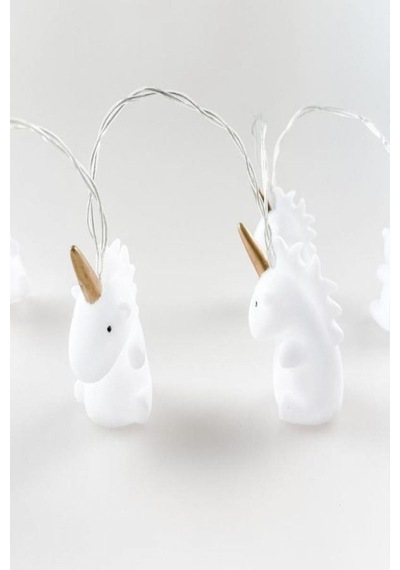 Dekoratif Çocuk Bebek Odası Led Işık 10 Adet Unicorn Şekill Pilli Led Işık Beyaz