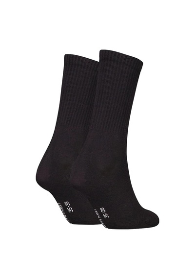 Calvin Klein Unisex Ck Monogram Logo Crew Socks 2 Pears Unisex Pamuklu 2 Li Paket Günlük Spor Çorap Siyah