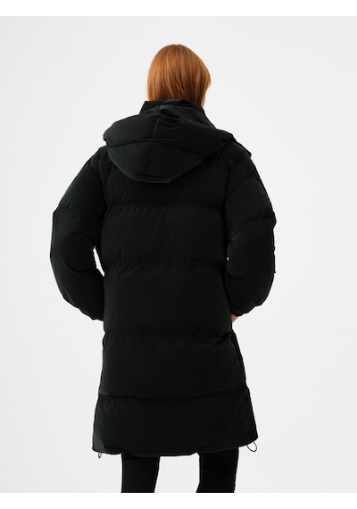 Loose Fit Kadın Mont Siyah