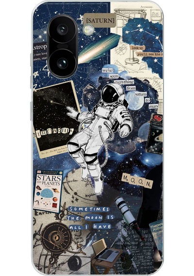 Oneplus 15r Uyumlu Retro Astronot Tasarımlı Baskılı Silikon Kılıf Renkli