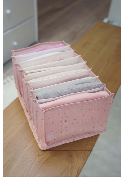 Baby Akordiyon Organizer Çekmece Düzenleyici Large, Pembe Desenli