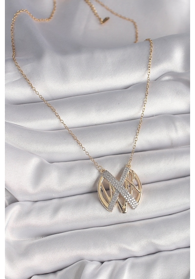 316l Çelik Gold Renk Zirkon Taşlı Vintage Model Kadın Kolye Çok renkli 30060534