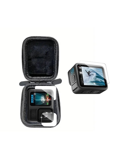 Gopro Hero 13, 12, 11 Ve 10 Taşıma Çantası Ve Ekran Koruyucu Seti
