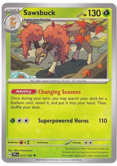 Sawsbuck 017/162 - Temporal Forces - Pokemon Kartı Mint