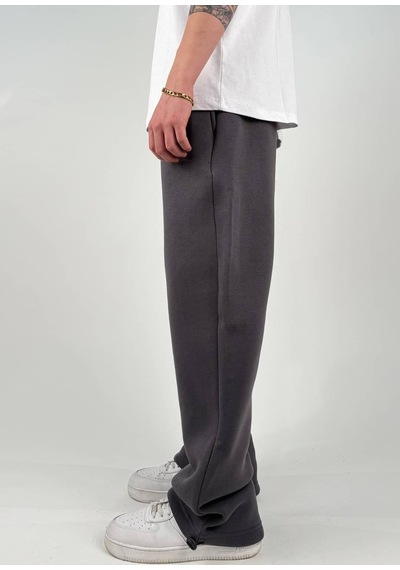 Zaee Basic Kışlık Kumaş Ayarlanabilir Paça Baggy Eşofman Altı Füme