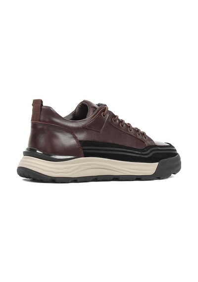 Erkek Kahverengi Siyah Süet Deri Sneaker