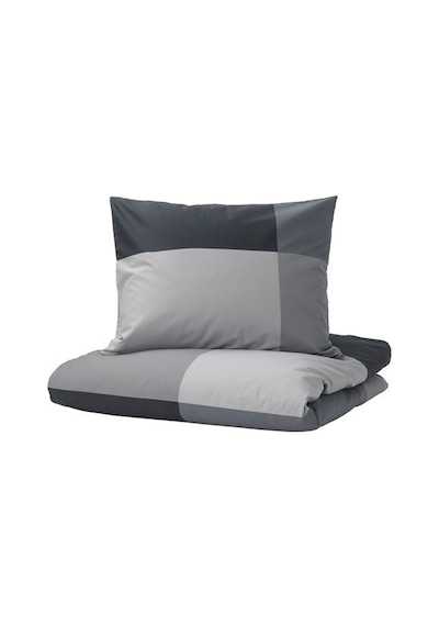 Ikea Brunkrıssla Tek Kişilik Nevresim Seti, Siyah, 150x200/50x60 Cm