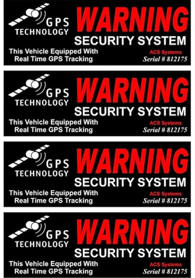4X Gps Uyarı Güvenlik Sistemi Araba Sticker Yapıştırması