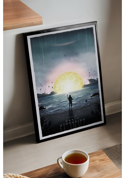 Death Stranding Siyah Ahşap Çerçeveli Poster, Dekoratif Oyun Duvar Tablosu