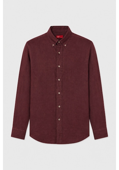 D'S Damat Ds Damat Comfort Bordo Flamlı Pamuk-keten Yazlık Gömlek 6hc02ort01304 Çok Renkli