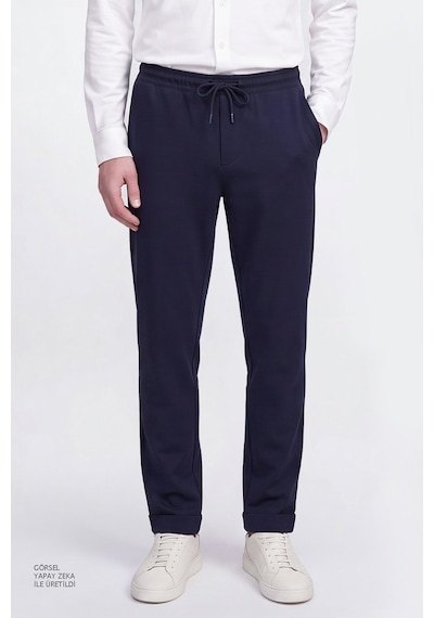 Ac&Co / Altınyıldız Classics Slim Fit Dar Kesim Beli Bağlamalı Yan Cepli Erkek Pantolon - Lacivert
