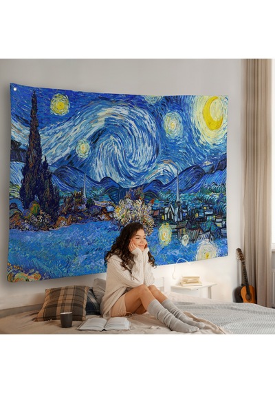 Vincent Van Gogh - Yıldızlı Geceler Duvar Örtüsü-7151