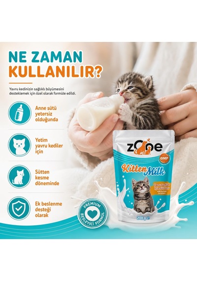 Zooe Kitten Milk Yavru Kedi Süt Tozu 200 G - Kitten Milk Kedi Sütü - Anne Sütü Takviyesi - Taurin Vitamin Mineral İçeren Yavru Kedi Maması - Replacer For Kittens Anne Sütü
