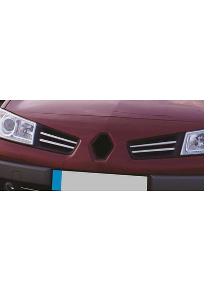 Renault Megane 2 Sedan/hb/sw Uyumlu Ön Panjur 4 Parça 2004-2010 Paslanmaz Krom