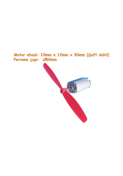 Mikro Motor 1 Adet Tek Kanat Pervane 1 Adet