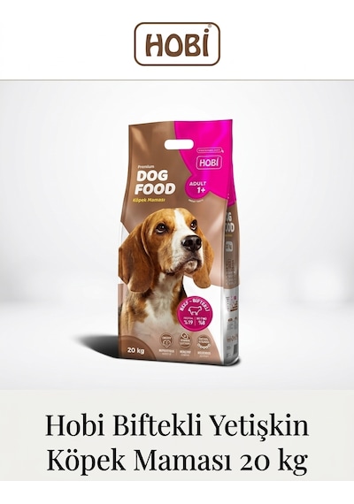 Hobi Biftekli Yetişkin Köpek Maması 20 Kg Tam Ve Dengeli Günlük Beslenme Desteği